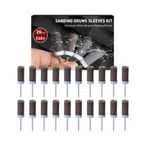 Conjunto De 25 Peças De Tambores De Lixa Com Grãos De 180-2000 Para Ferramenta Rotativa Dremel Com