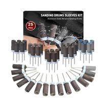 Conjunto De 25 Peças De Tambores De Lixa Com Haste De 1/8 De Polegada Para Ferramenta Rotativa