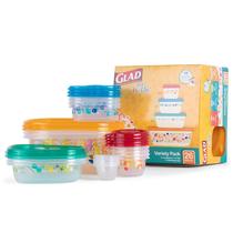 Conjunto de 26 unidades de recipientes de armazenamento de alimentos Glad GladWare Kids