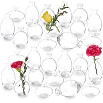 Conjunto de 28 vidros transparentes Bud Vase DOLEEYAE para peças centrais Conjunto de 28 vidros transparentes Bud Vase DOLEEYAE para peças centrais