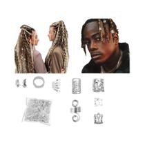 Conjunto De 280 Peças De Anéis De Metal Para Tranças De Cabelo, Estilo Hip-Hop Punk, Contas Vazadas Conjunto De 280 Peças De Anéis De Metal Para Tranças De Cabelo, Estilo Hip-Hop Punk, Contas Vazadas