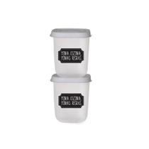 Conjunto de 2P potes plast bco 200ML casualhome Conjunto de 2P potes plast bco 200ML casualhome