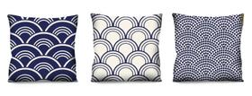 Conjunto de 3 almofadas Azul Marinho 42x42 com enchimento Atelier Valverde Conjunto de 3 almofadas Azul Marinho 42x42 com enchimento Atelier Valverde