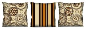 Conjunto de 3 almofadas mandala Bege 42x42 com enchimento Atelier Valverde Conjunto de 3 almofadas mandala Bege 42x42 com enchimento Atelier Valverde