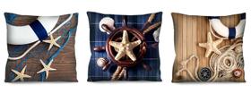 Conjunto de 3 almofadas Nauticas 42x42 com enchimento Atelier Valverde Conjunto de 3 almofadas Nauticas 42x42 com enchimento Atelier Valverde