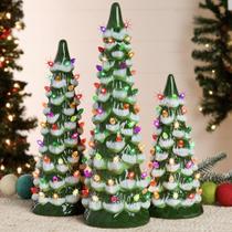 Conjunto de 3 Árvores de Natal de Cerâmica Best Choice Conjunto de 3 Árvores de Natal de Cerâmica Best Choice