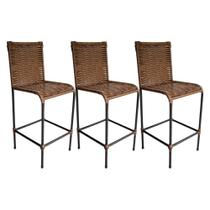 Conjunto de 3 Banquetas Alta Diplomata de Fibra Sintética Conjunto de 3 Banquetas Alta Diplomata de Fibra Sintética