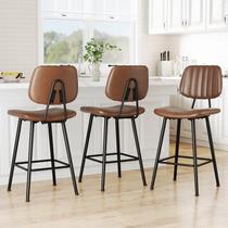 Conjunto de 3 Banquetas Raynesys 24" de Couro Altura de Balcão Conjunto de 3 Banquetas Raynesys 24" de Couro Altura de Balcão