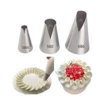 Conjunto De 3 Bicos De Confeitar Russos Em Aço Inoxidável Em Formato De V Para Massas, Cupcakes E