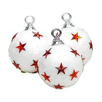 Conjunto de 3 Bolas de Natal com Estrela Enfeites Decorativos