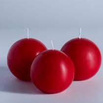 Conjunto de 3 bolas redondas vermelhas Candle MOZEAL de 3 polegadas