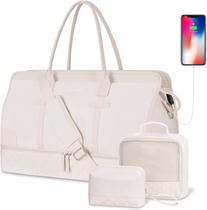 Conjunto de 3 Bolsas Noturnas Weekender ETRONIK Bege para Mulheres Conjunto de 3 Bolsas Noturnas Weekender ETRONIK Bege para Mulheres