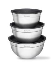 Conjunto de 3 Bowls Bumper em Inox com Tampa Hermética Kit Tigelas Multiuso Cozinha - Bumper Magazine Conjunto de 3 Bowls Bumper em Inox com Tampa Hermética Kit Tigelas Multiuso Cozinha - Bumper Magazine