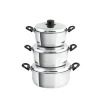 Conjunto de 3 Caçarolas alumínio interno Teflon Preto Conjunto de 3 Caçarolas alumínio interno Teflon Preto