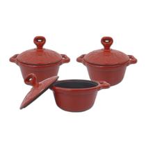 Conjunto de 3 Caçarolas Mineirinha Fumil - Vermelho Conjunto de 3 Caçarolas Mineirinha Fumil - Vermelho