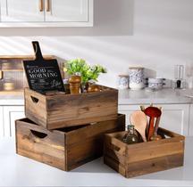 Conjunto de 3 caixas de nidificação rústicas de madeira envelhecida TIMRIS