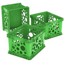 Conjunto de 3 Caixas Organizadoras Storex Premium Verde 44x36x27 cm