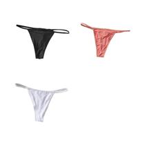 Conjunto De 3 Calcinhas G-string De Algodão Com Cintura Baixa Para Mulheres, Sexy, Respirável E