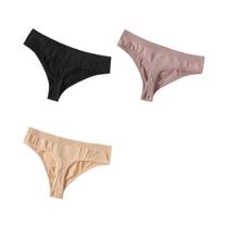 Conjunto De 3 Calcinhas G-String Sem Costura De Cintura Baixa Para Mulheres, Tamanhos M-XL, Lingerie