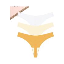 Conjunto de 3 Calcinhas Lingerie Sexy Sem Costura - Cintura Baixa e Costas em T