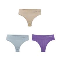 Conjunto De 3 Calcinhas Sem Costura Femininas De Tamanho Grande Com Tanga De Cintura Alta M-2xl