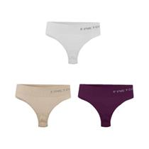 Conjunto De 3 Calcinhas Sem Costura Femininas De Tamanho Grande Com Tanga De Cintura Alta M-2xl