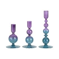 Conjunto De 3 Castiçais De Vidro Minimalistas Românticos Em Forma De Vaso De Flores Para Decoração