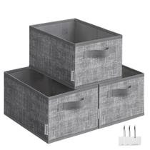 Conjunto de 3 cestos de armazenamento SONGMICS Tecido Grey 9L Conjunto de 3 cestos de armazenamento SONGMICS Tecido Grey 9L