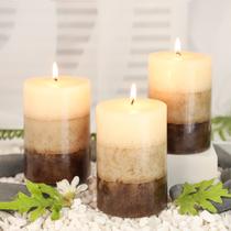 Conjunto de 3 com aroma de cupcake de baunilha immeiscent Pillar Candles Conjunto de 3 com aroma de cupcake de baunilha immeiscent Pillar Candles
