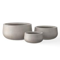 Conjunto de 3 concretos redondos Planter Kante 19,6 x 15,7 x 11,8 cm com drenagem