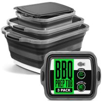 Conjunto de 3 Cubas Dobráveis para Preparação de Churrasco Modern Innovations