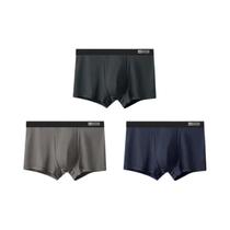 Conjunto De 3 Cuecas Boxer Masculinas De Algodão Respirável Com Virilha Antibacteriana Confortável E