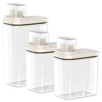 Conjunto de 3 Dispenser Flow Bege - Ou