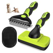 Conjunto de 3 Escovas para Cães Augwind - Deshedding e Escova Slicker