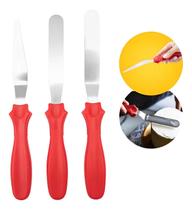 Conjunto De 3 Espátulas Em Inox Confeiteiro Cobertura Bolos