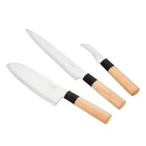 Conjunto de 3 Facas Japonesa Santoku para Peixe Conjunto de 3 Facas Japonesa Santoku para Peixe