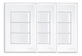 Conjunto de 3 Interruptores Triplo Simples 4x2 16A Evidence - FAME Conjunto de 3 Interruptores Triplo Simples 4x2 16A Evidence - FAME