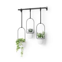 Conjunto de 3 Jardineiras Suspensas Umbra Triflora para Horta de Ervas Indoor