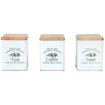 Conjunto de 3 Latas Decorativas White - Dolce Home