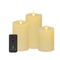 Conjunto de 3 luminárias LED sem chama em marfim com controle remoto Conjunto de 3 luminárias LED sem chama em marfim com controle remoto