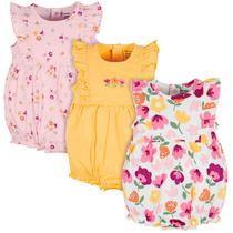 Conjunto de 3 Macacões Onesies Brand para Bebês Meninas Raposa 0-3M Conjunto de 3 Macacões Onesies Brand para Bebês Meninas Raposa 0-3M