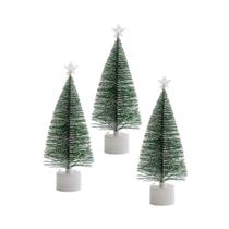 Conjunto De 3 Mini Árvores De Natal LED Coloridas Artificiais Para Mesa Com Bases Conjunto De 3 Mini Árvores De Natal LED Coloridas Artificiais Para Mesa Com Bases