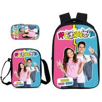 Conjunto de 3 mochilas casuais de anime, bolsa mensageiro e bolsa de lápis Conjunto de 3 mochilas casuais de anime, bolsa mensageiro e bolsa de lápis