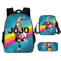 Conjunto de 3 mochilas escolares casuais Jojo Siwa Satchel Ins para crianças