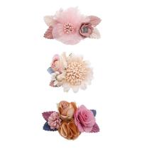 Conjunto de 3 Pasadores para el Cabello con Flores cherrboll para Niñas
