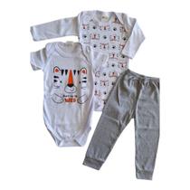 Conjunto de 3 peças 2 Body Manga Longa e Curta + Calça Masculino para Bebê Recém Nascido Infantil Criança Tamanho:GCor: Conjunto de 3 peças 2 Body Manga Longa e Curta + Calça Masculino para Bebê Recém Nascido Infantil Criança Tamanho:GCor: