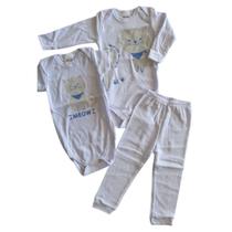 Conjunto de 3 peças 2 Body Manga Longa e Curta + Calça Masculino para Bebê Recém Nascido Infantil Criança Tamanho:GGCor Conjunto de 3 peças 2 Body Manga Longa e Curta + Calça Masculino para Bebê Recém Nascido Infantil Criança Tamanho:GGCor
