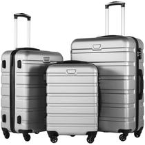 Conjunto de 3 peças de bagagem Coolife Suitcase Spinner Hardshell ABS Conjunto de 3 peças de bagagem Coolife Suitcase Spinner Hardshell ABS