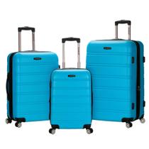 Conjunto de 3 peças de bagagem Rockland Melbourne Hardside Expansível Turquesa Conjunto de 3 peças de bagagem Rockland Melbourne Hardside Expansível Turquesa
