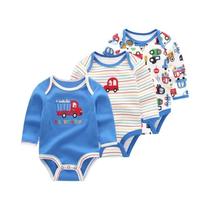Conjunto De 3 Peças De Bodies De Manga Longa Para Bebê Recém-Nascido Menino Menina Em Algodão